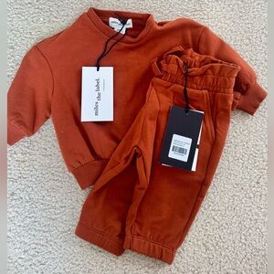 Miles the Label Baby Girl Burnt Orange Sweat Set